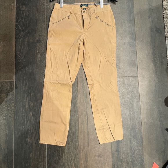 Ralph Lauren Tan Khaki Straight Leg Pants (Size 6) - Picture 2 of 3